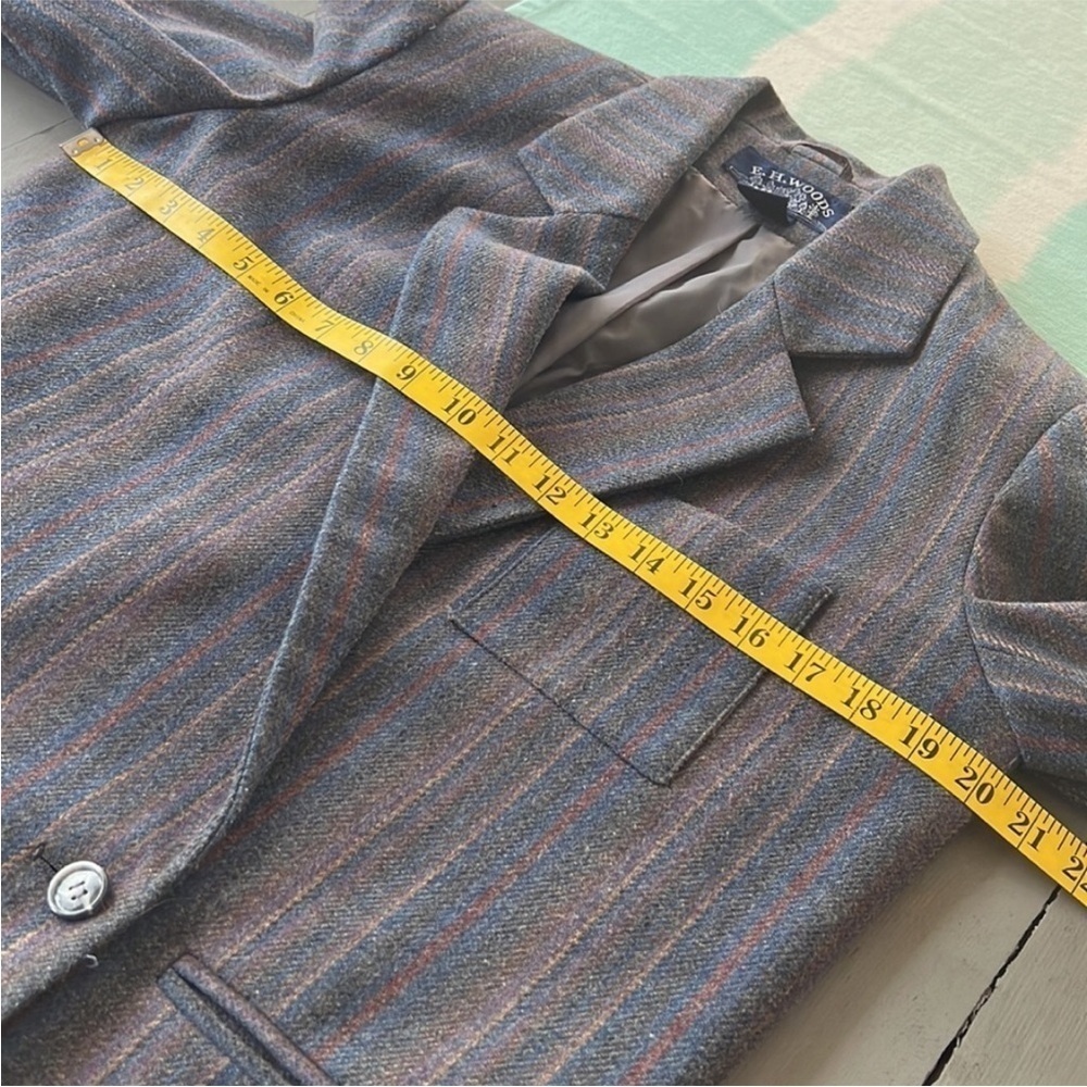 E.H. Woods Vintage Wool Blend Striped Blazer & Midi Skirt Suit Set Size 10 - Picture 10 of 15